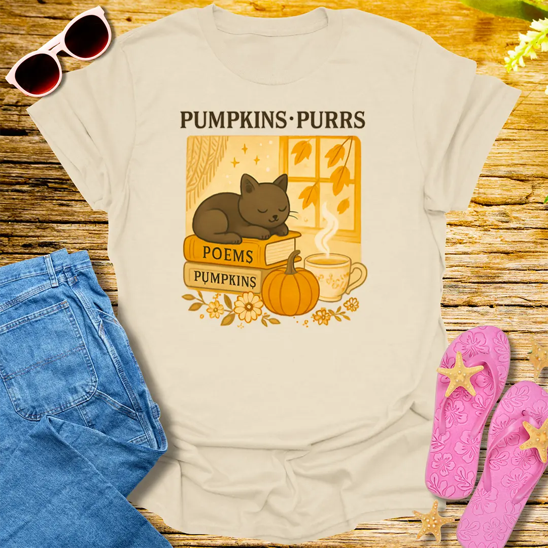 Pumpkins & Purrs T-Shirt - Natural