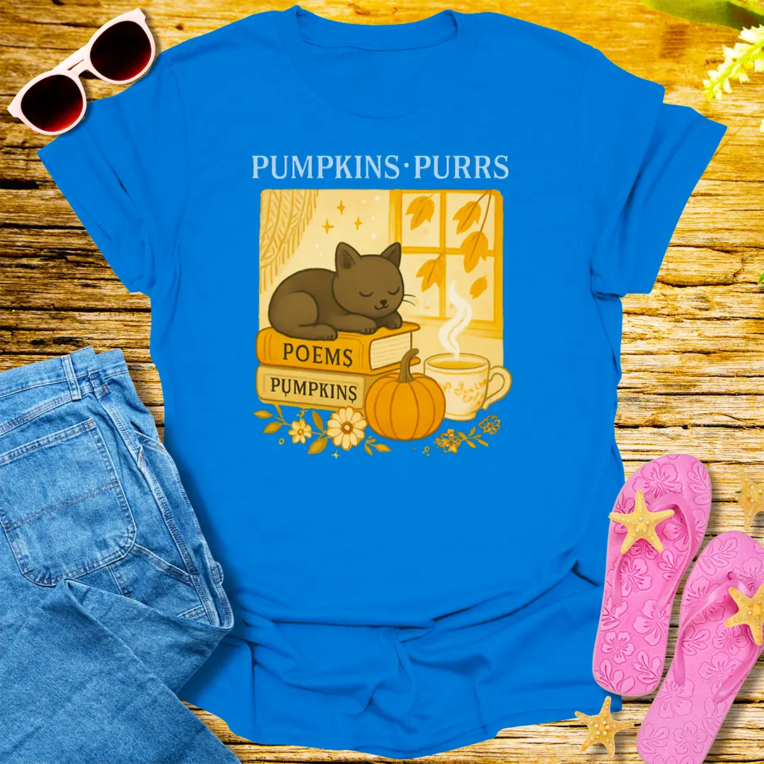 Pumpkins & Purrs T-Shirt - Royal