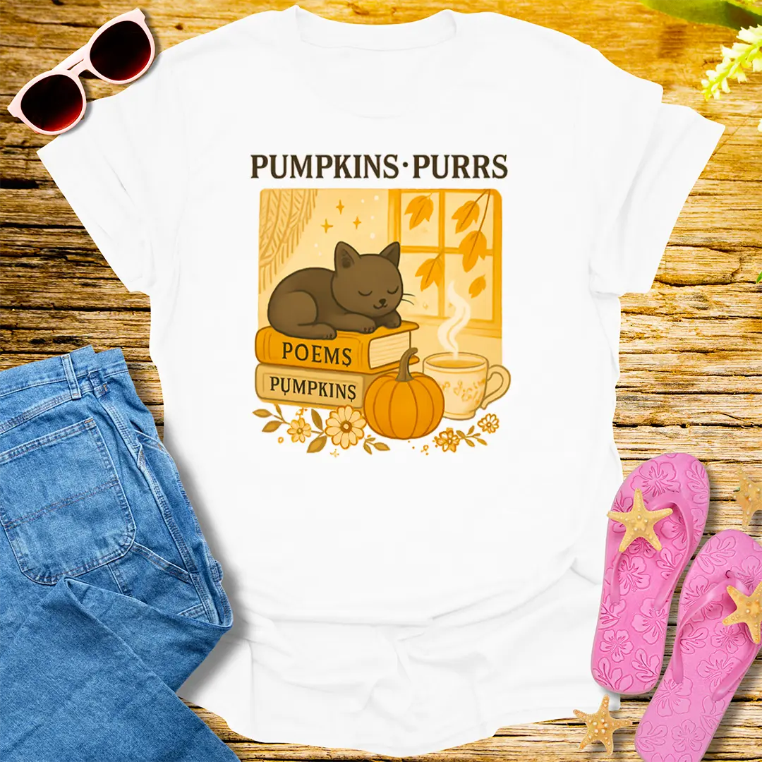 Pumpkins & Purrs T-Shirt - White