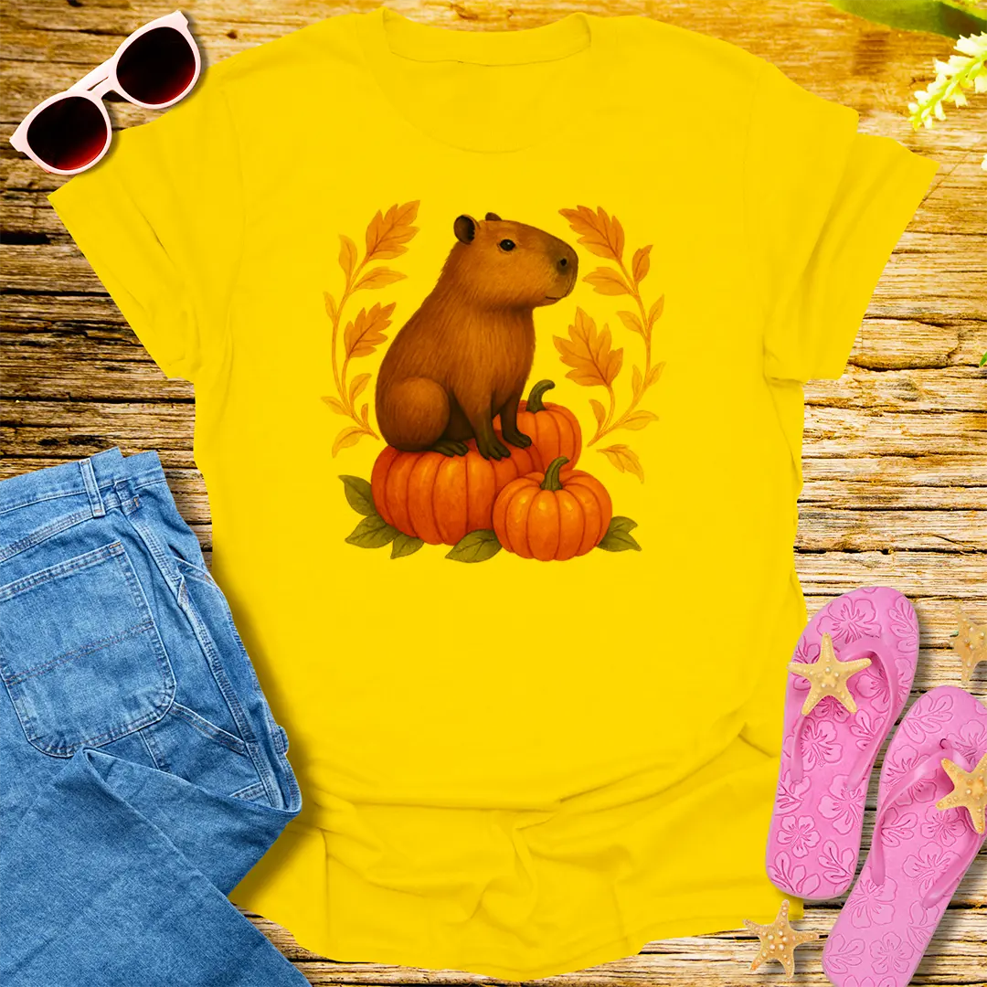 Autumn Capybara T-Shirt - Daisy
