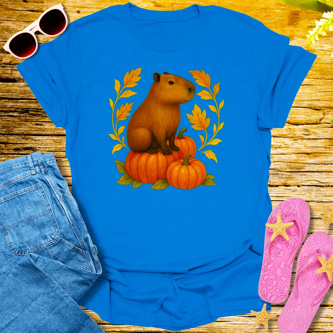 Autumn Capybara T-Shirt - Royal