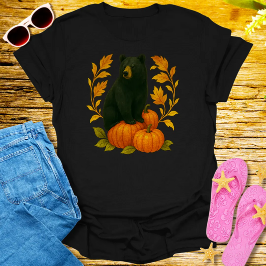 Autumn Bear Vibes T-Shirt - Black