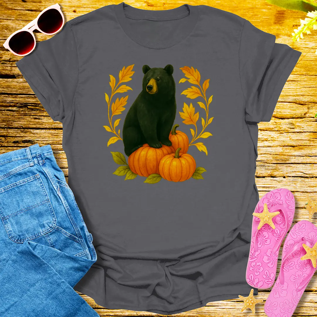 Autumn Bear Vibes T-Shirt - Charcoal