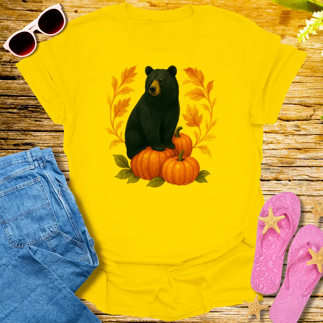 Autumn Bear Vibes T-Shirt - Daisy