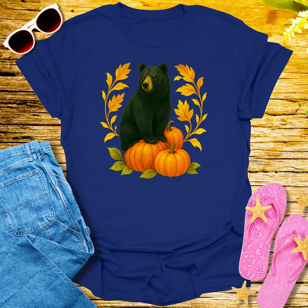 Autumn Bear Vibes T-Shirt - Navy