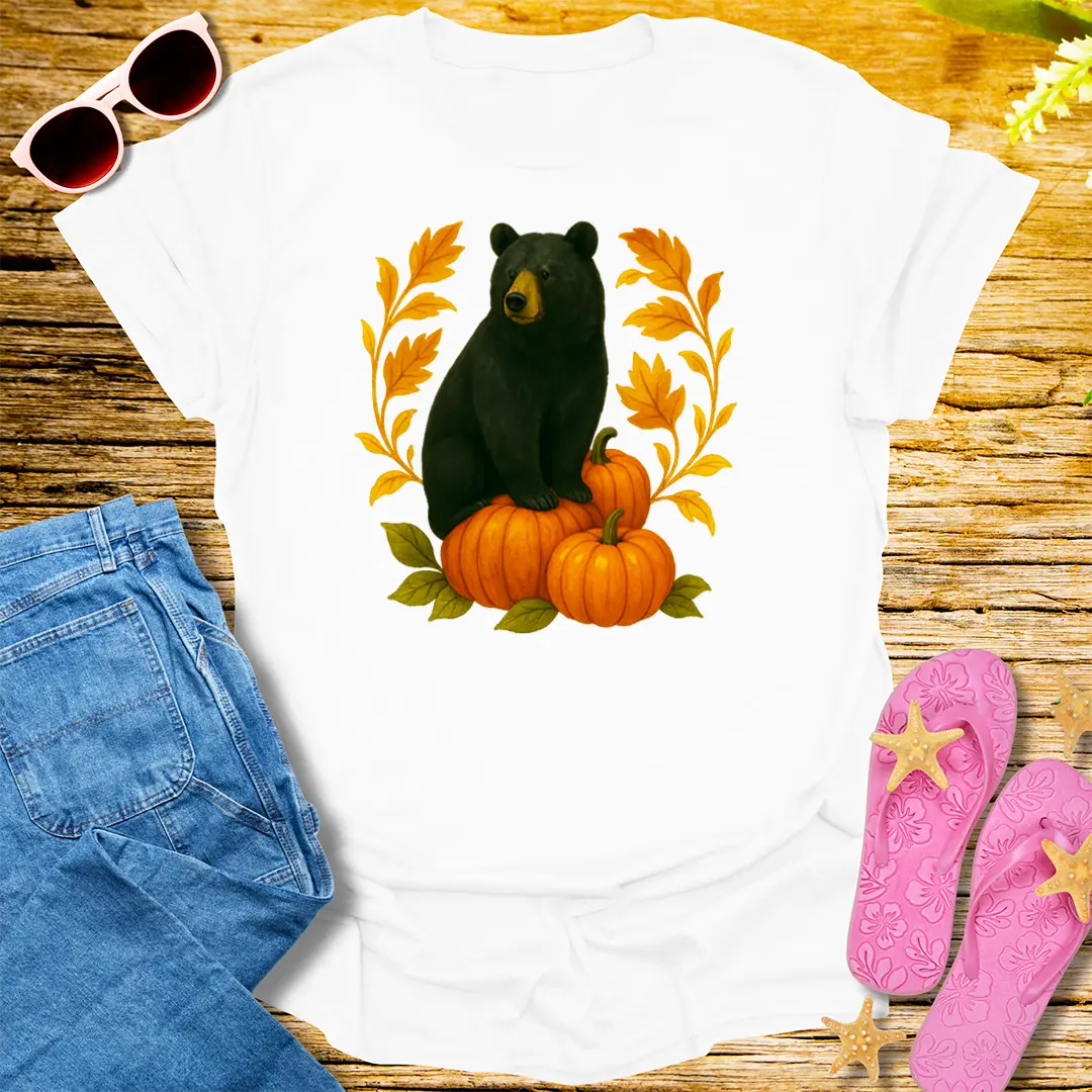 Autumn Bear Vibes T-Shirt - White