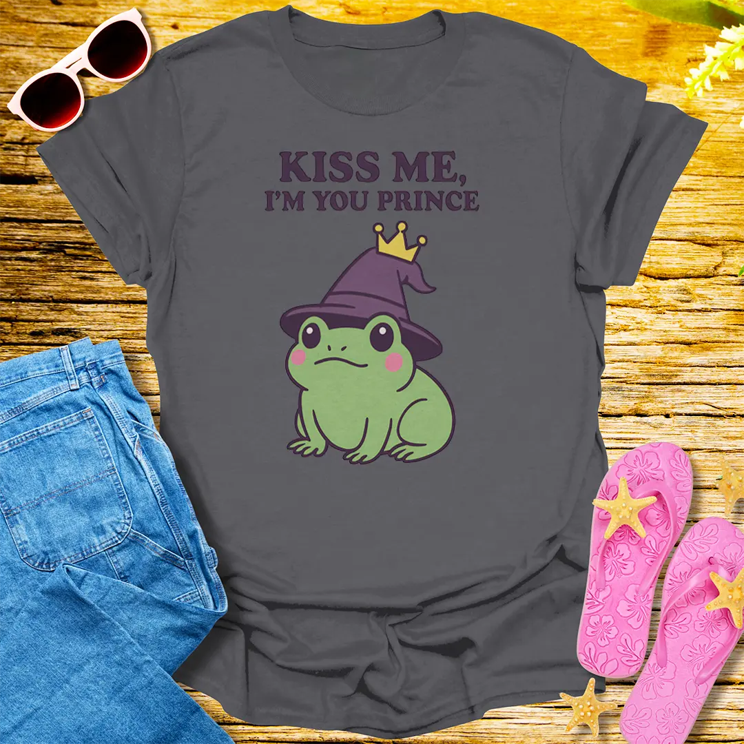 Kiss Me Prince T-Shirt - Charcoal