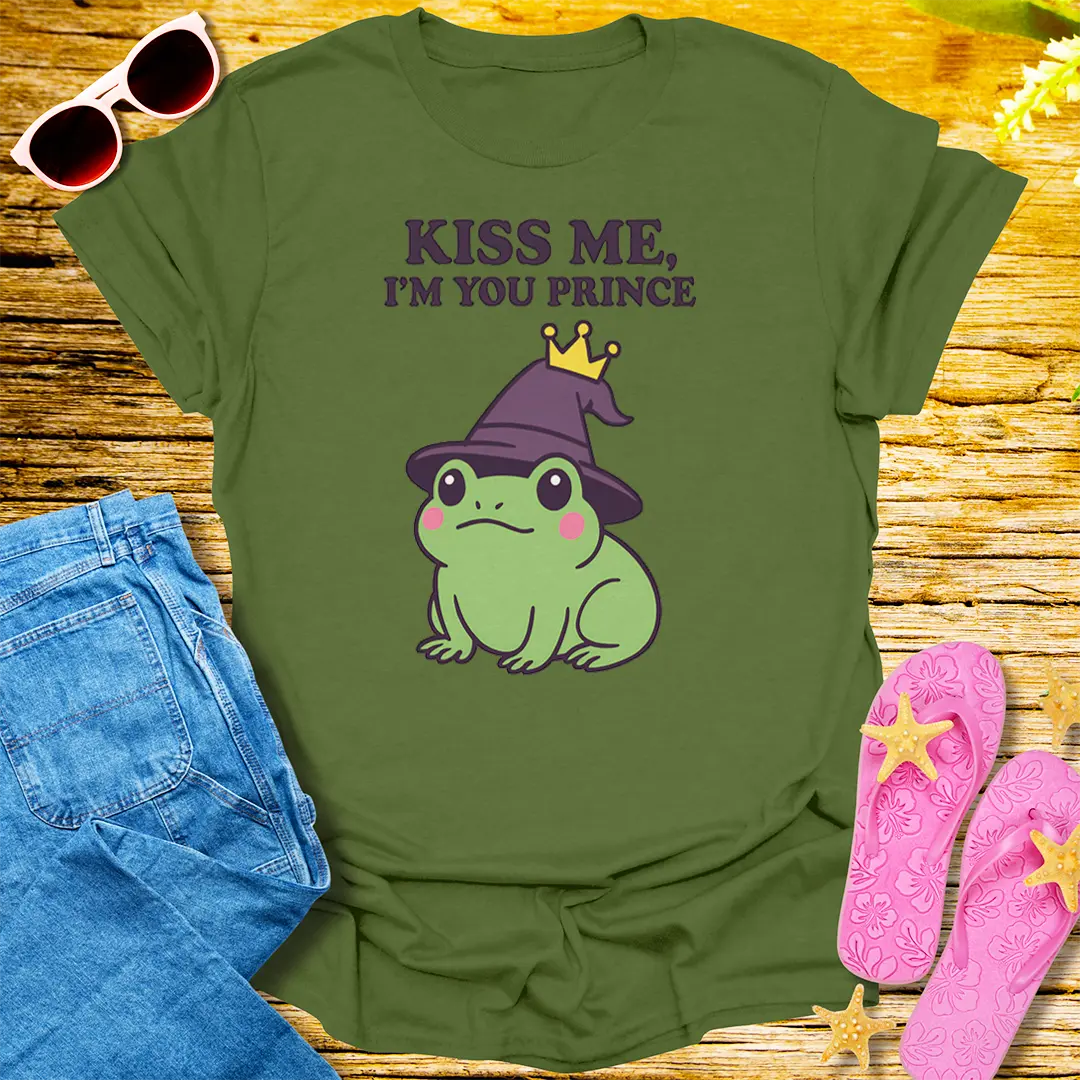Kiss Me Prince T-Shirt - Military Green