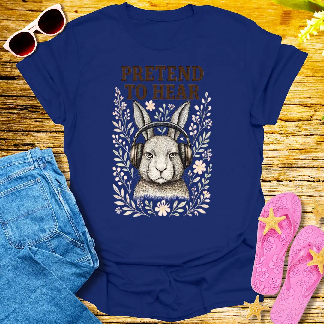 Pretend to Hear T-Shirt - Navy