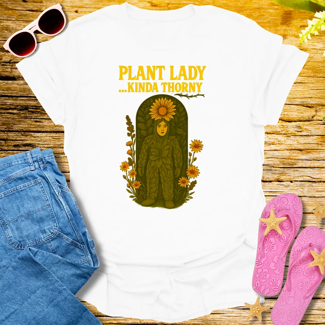 Kinda Thorny Plant Lady T-Shirt - White