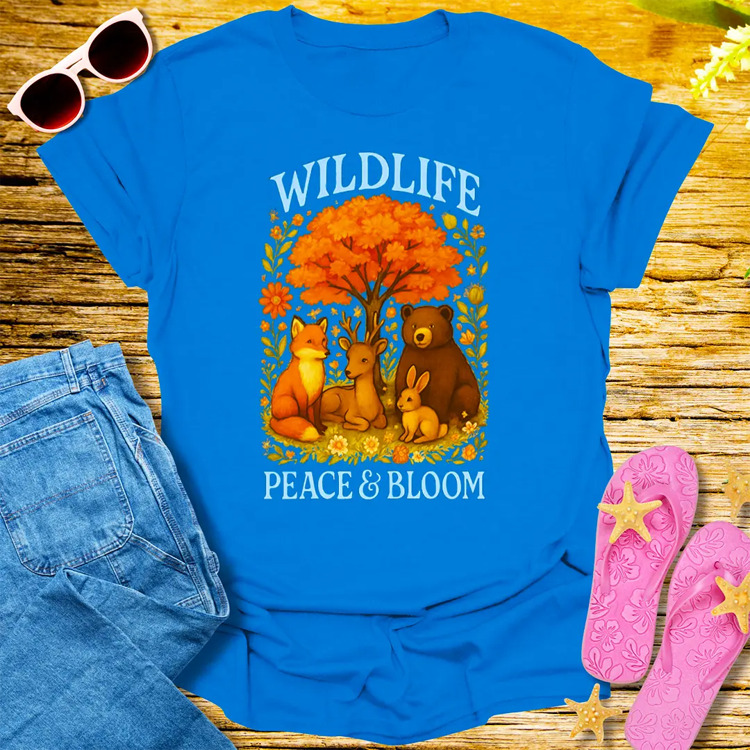 Peaceful Woodland Bloom T-Shirt - Royal