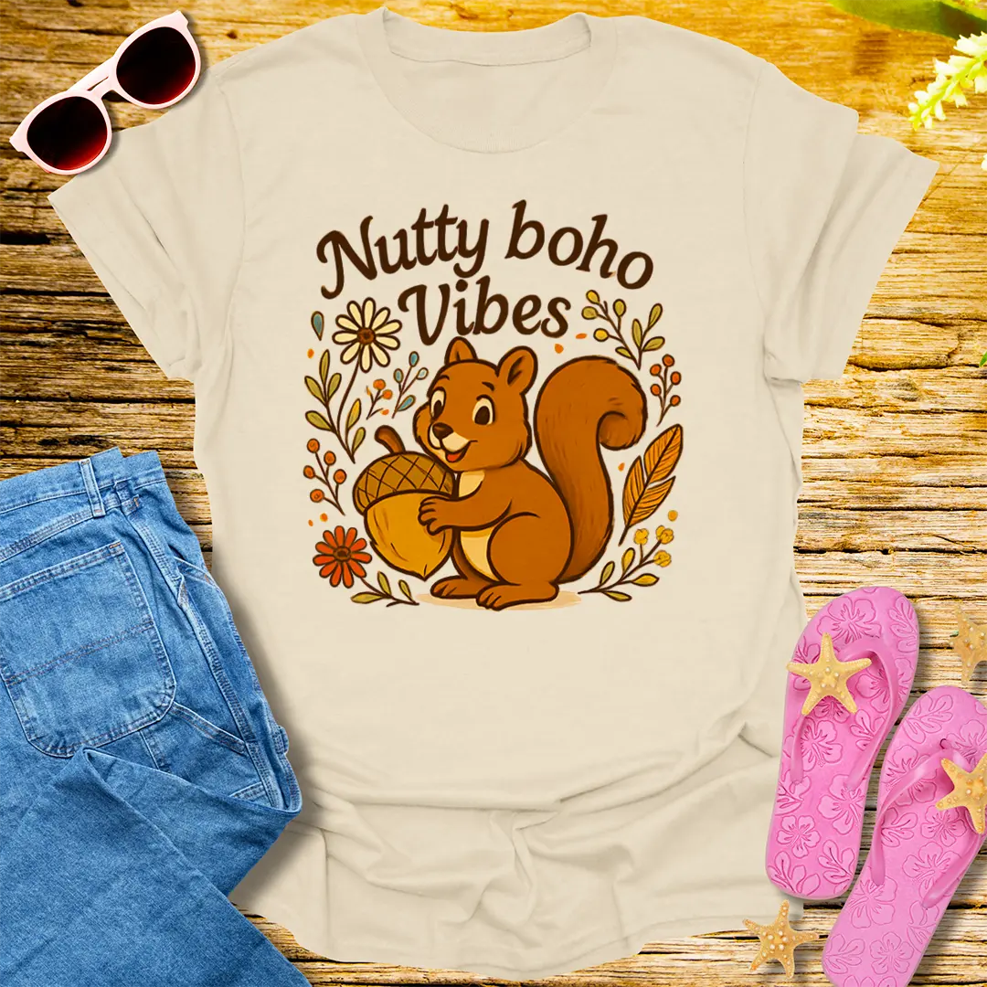 Nutty Boho Vibes T-Shirt - Natural