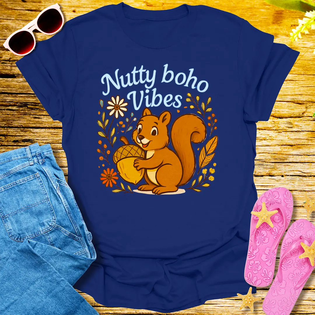 Nutty Boho Vibes T-Shirt - Navy