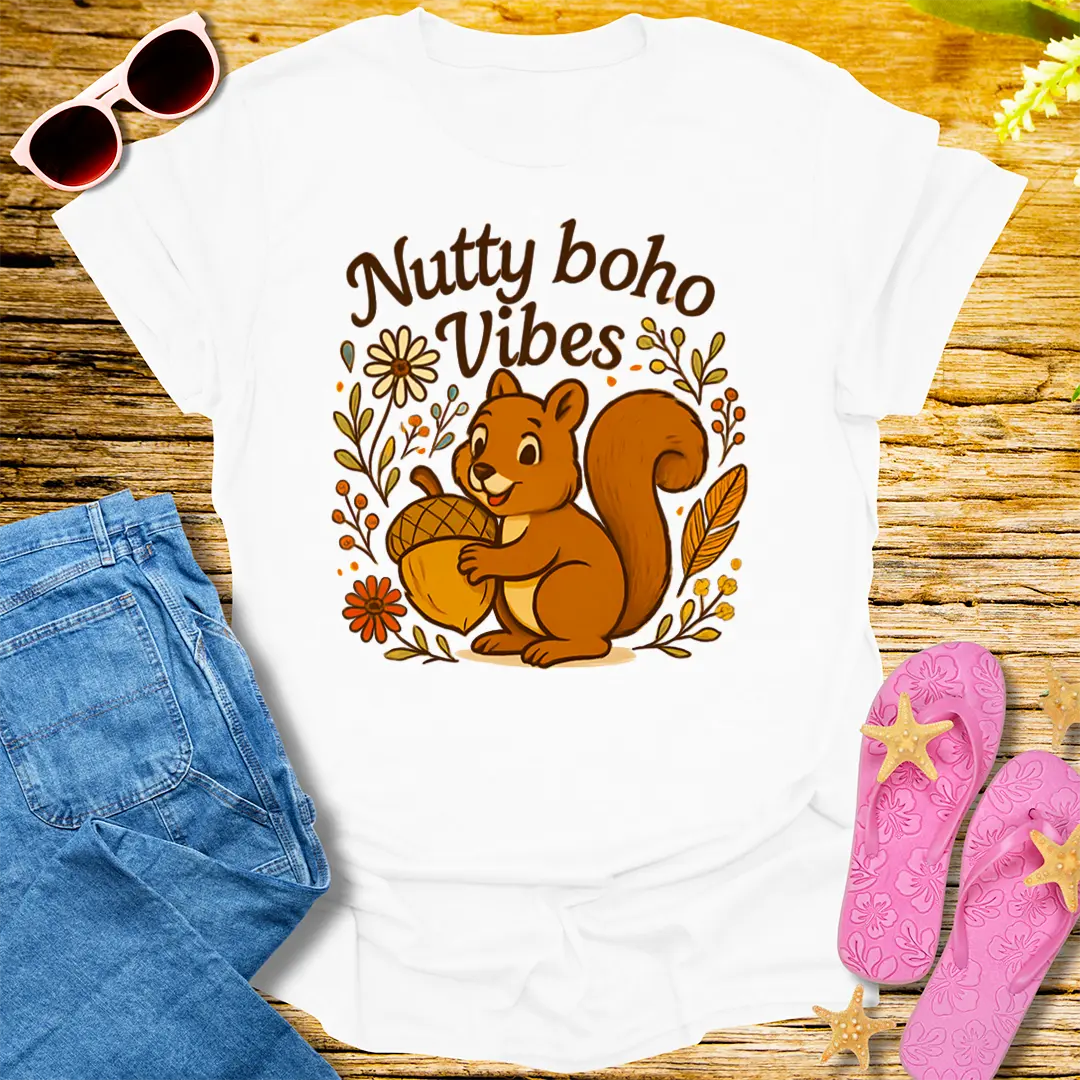 Nutty Boho Vibes T-Shirt - White