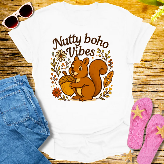 Nutty Boho Vibes T-Shirt - White