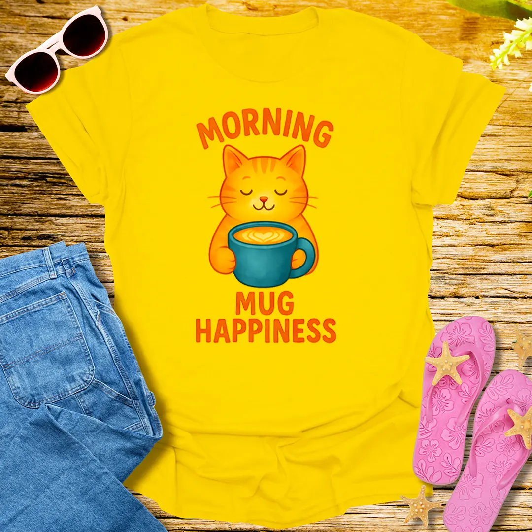 Morning Mug Happiness T-Shirt - Daisy