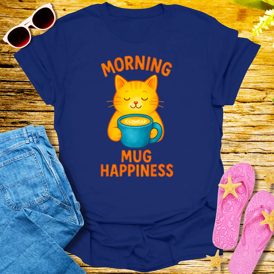 Morning Mug Happiness T-Shirt - Navy