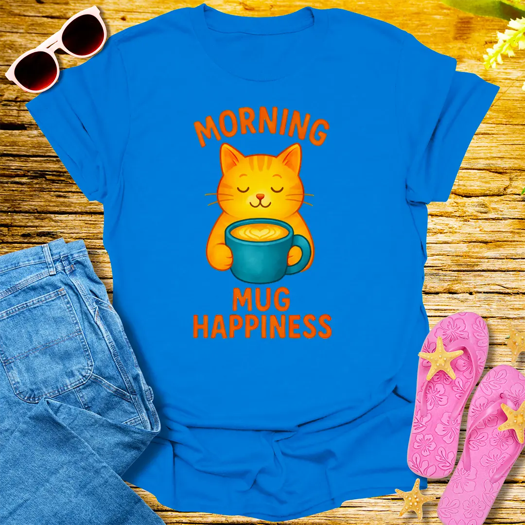 Morning Mug Happiness T-Shirt - Royal