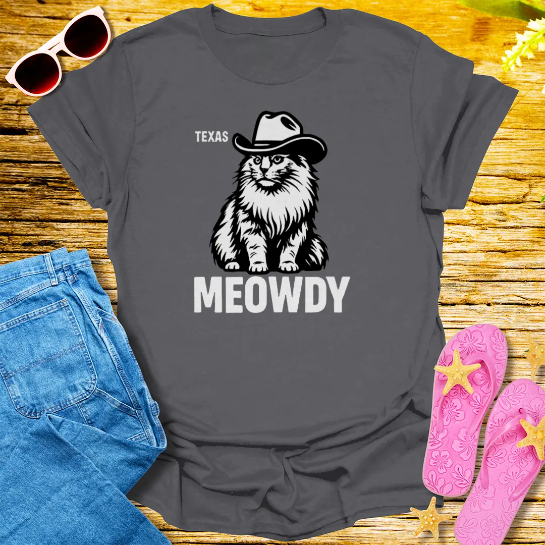 Texas Meowdy T-Shirt - Charcoal