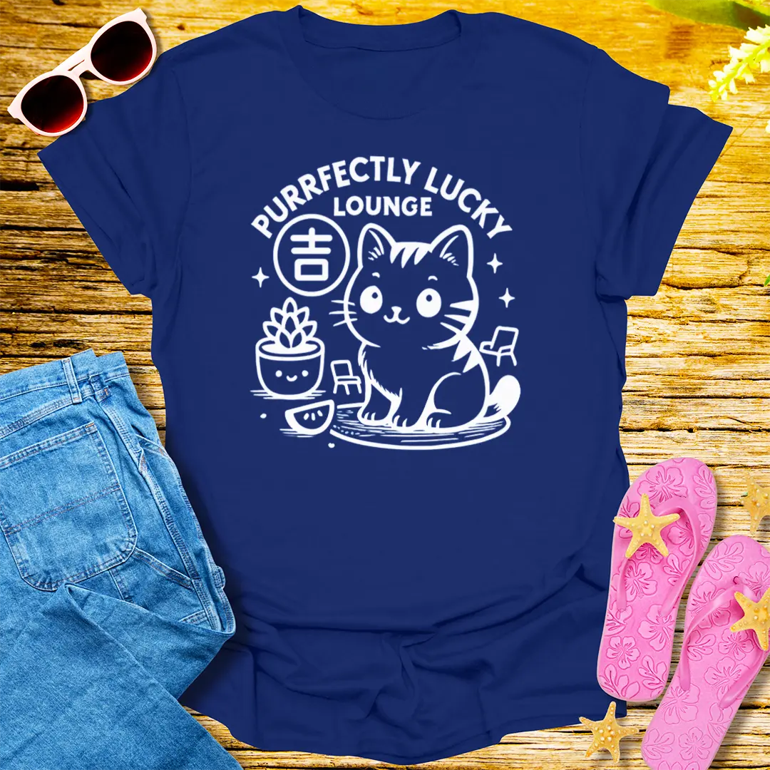 Purrfectly Lucky Lounge T-Shirt - Navy
