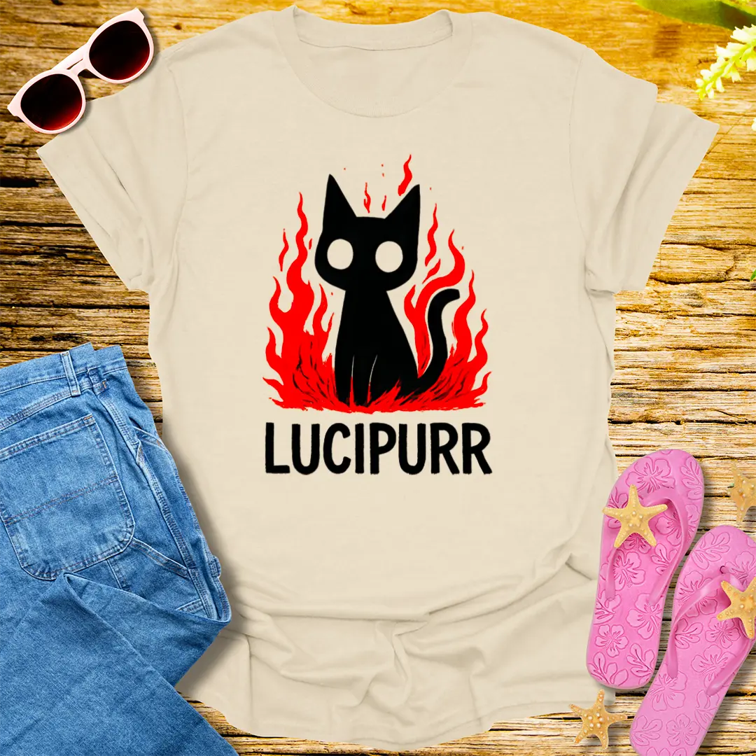 Lucipurr Firestarter T-Shirt - Natural