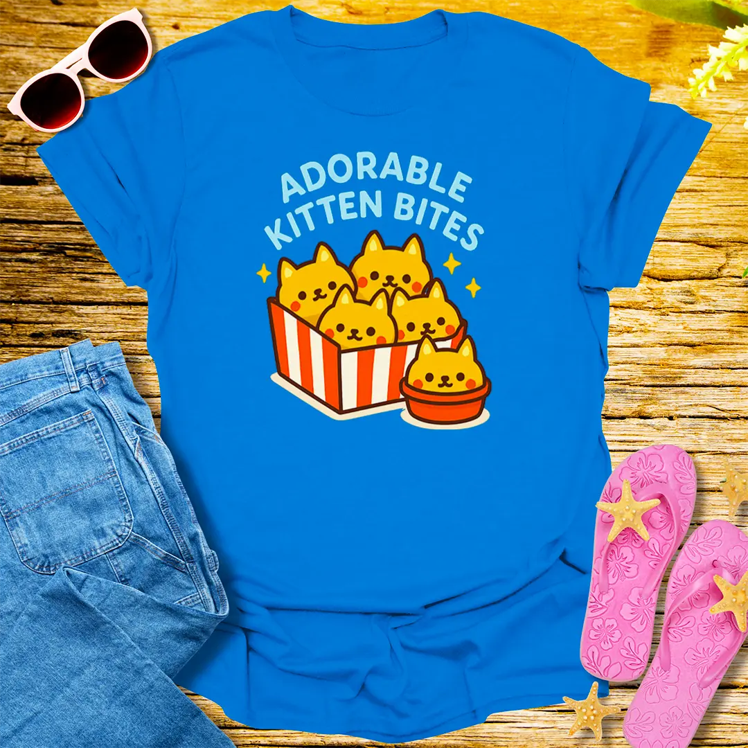Adorable Kitten Bites T-Shirt - Royal