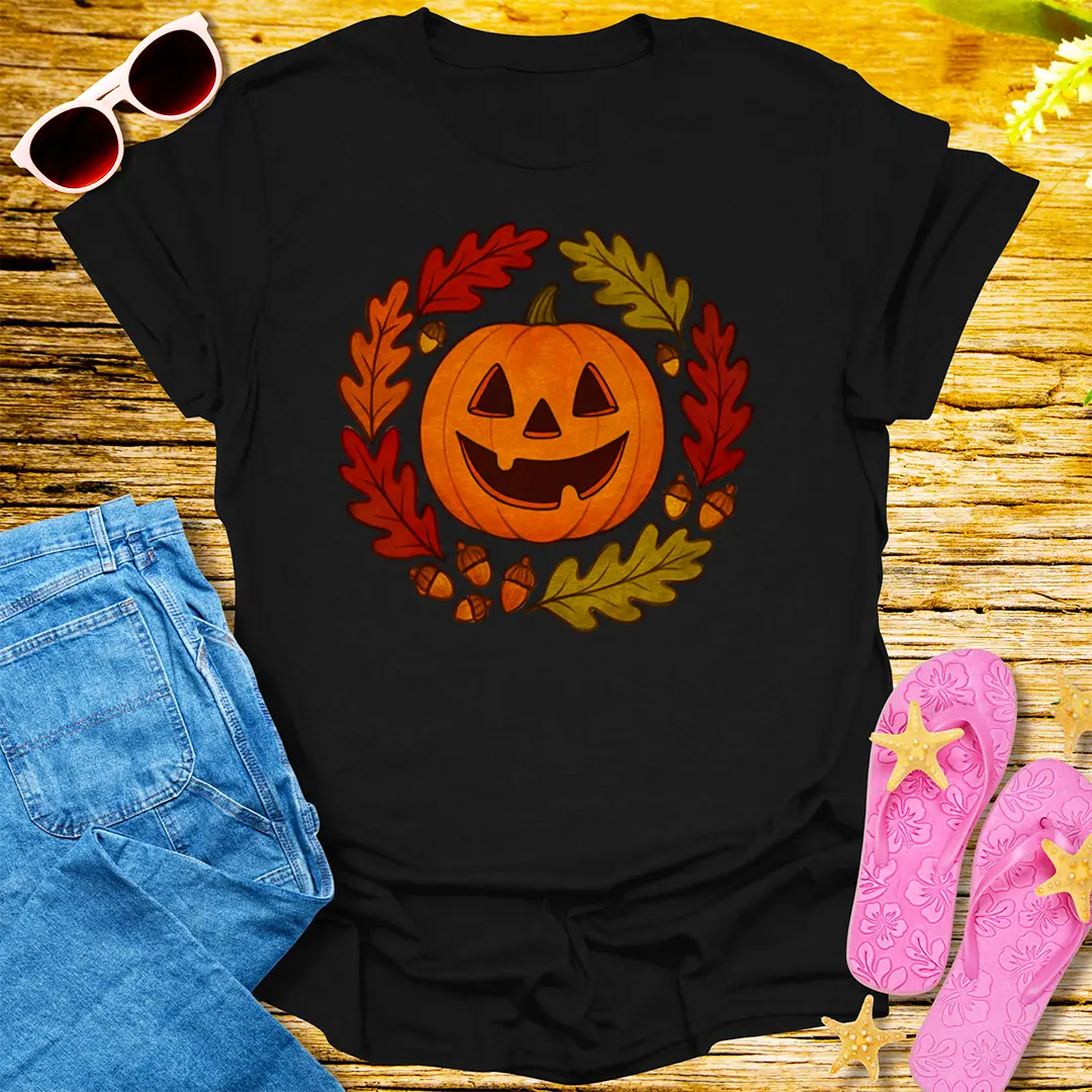 Pumpkin Patch Grin T-Shirt - Black