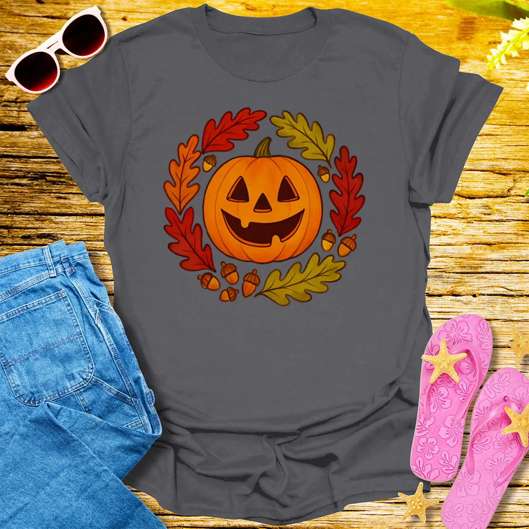 Pumpkin Patch Grin T-Shirt - Charcoal