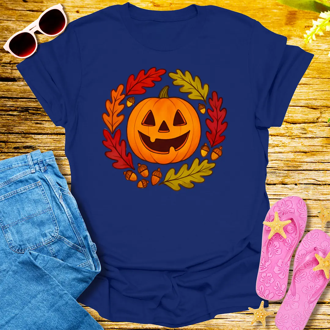 Pumpkin Patch Grin T-Shirt - Navy