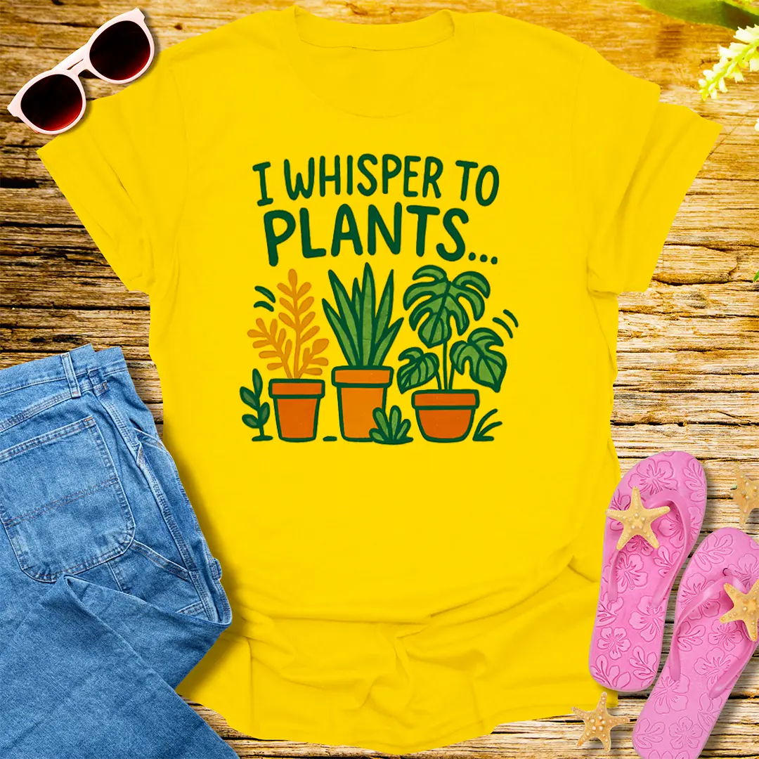 I Whisper to Plants T-Shirt - Daisy