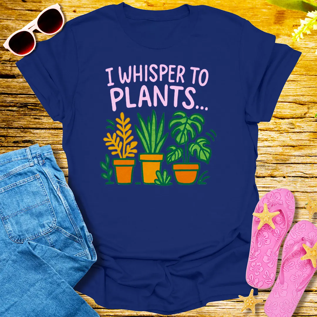 I Whisper to Plants T-Shirt - Navy