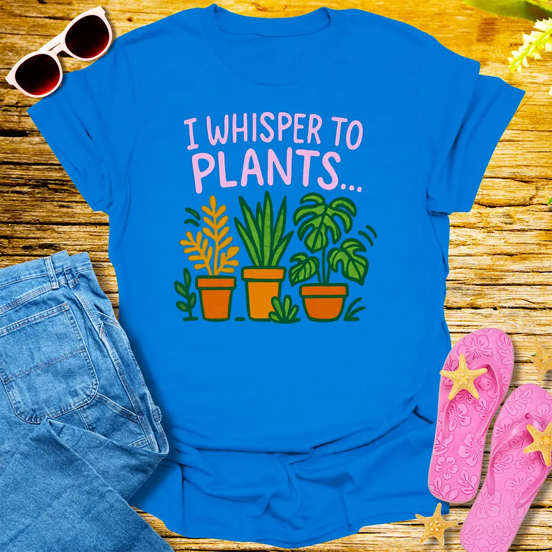 I Whisper to Plants T-Shirt - Royal