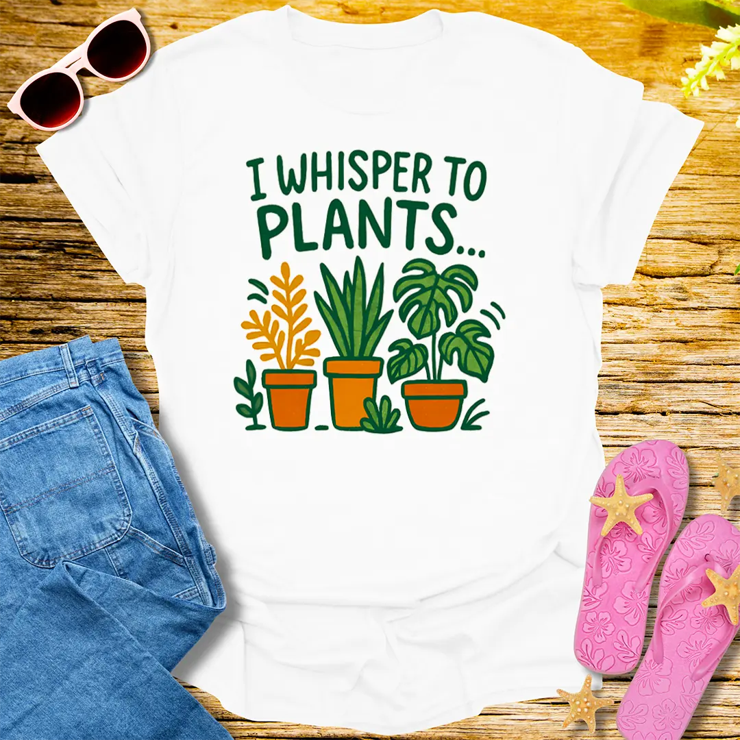 I Whisper to Plants T-Shirt - White