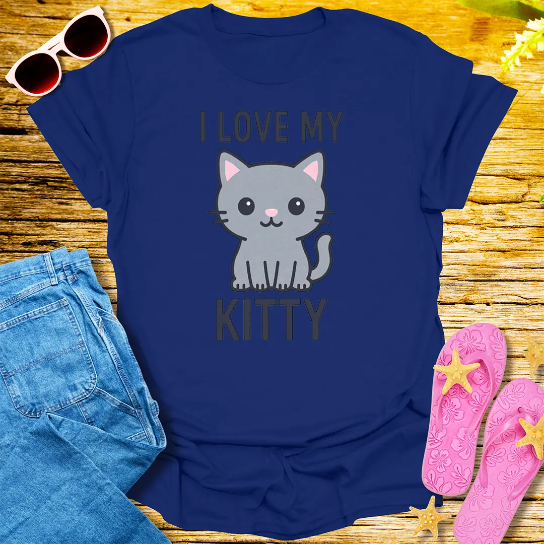 I Love My Kitty T-Shirt - Navy