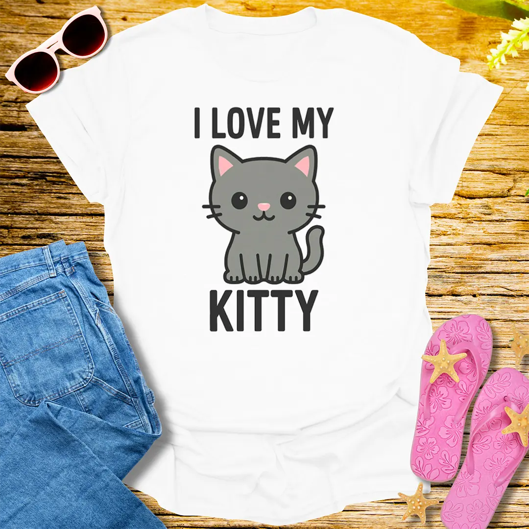 I Love My Kitty T-Shirt - White