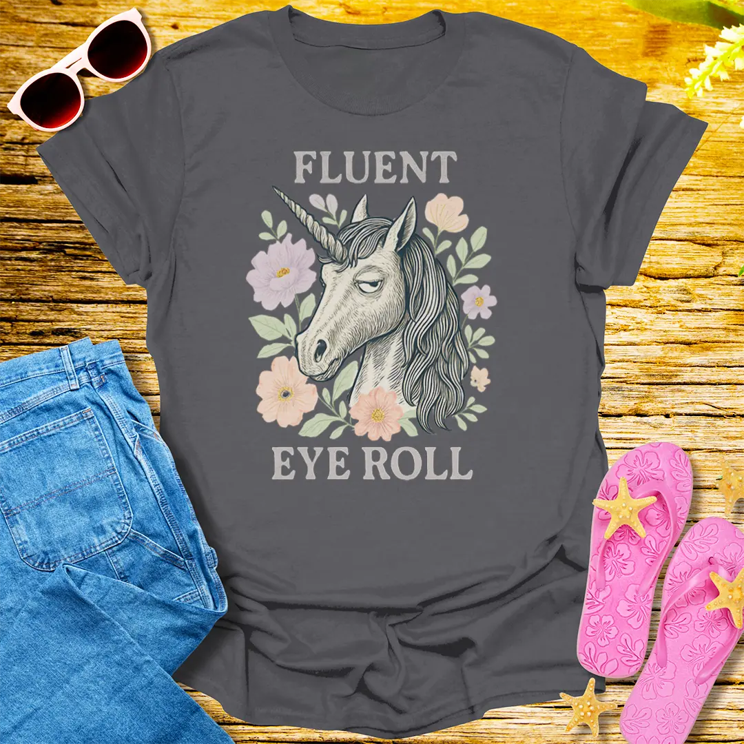 Fluent Eye Roll T-Shirt - Charcoal