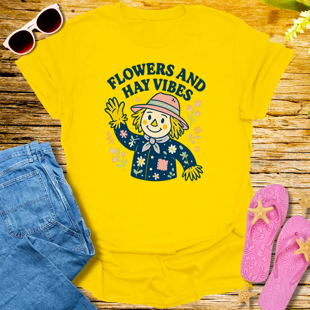 Flowers and Hay Vibes T-Shirt - Daisy