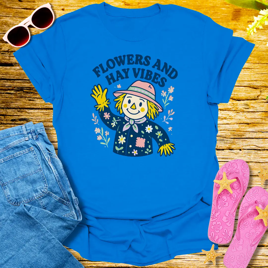 Flowers and Hay Vibes T-Shirt - Royal