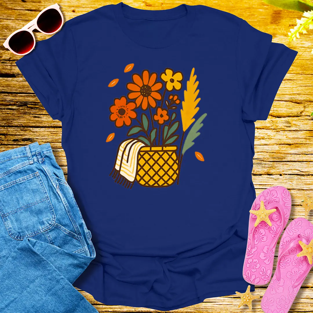 Harvest Blooms T-Shirt - Navy