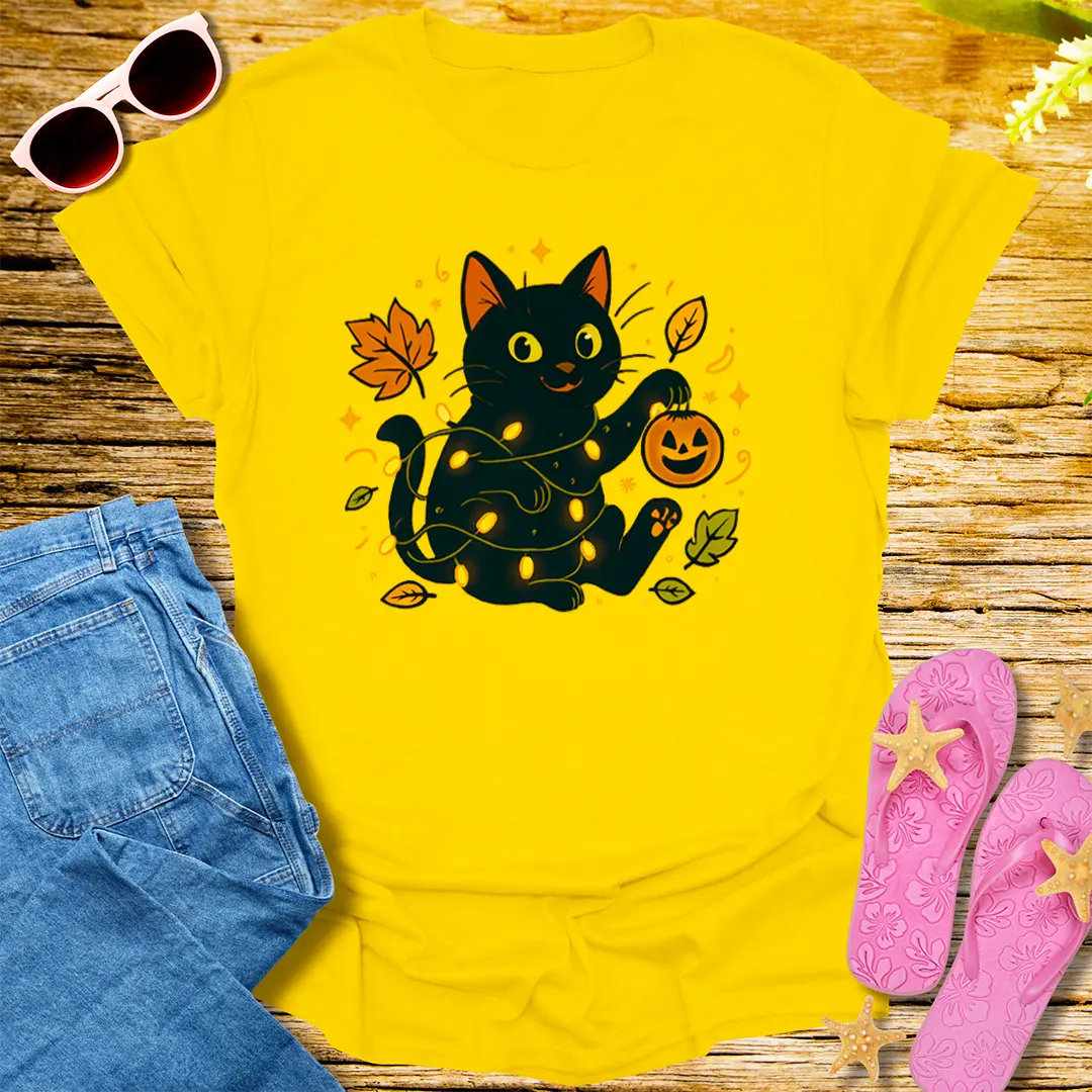 Spooky Cute Cat T-Shirt - Daisy
