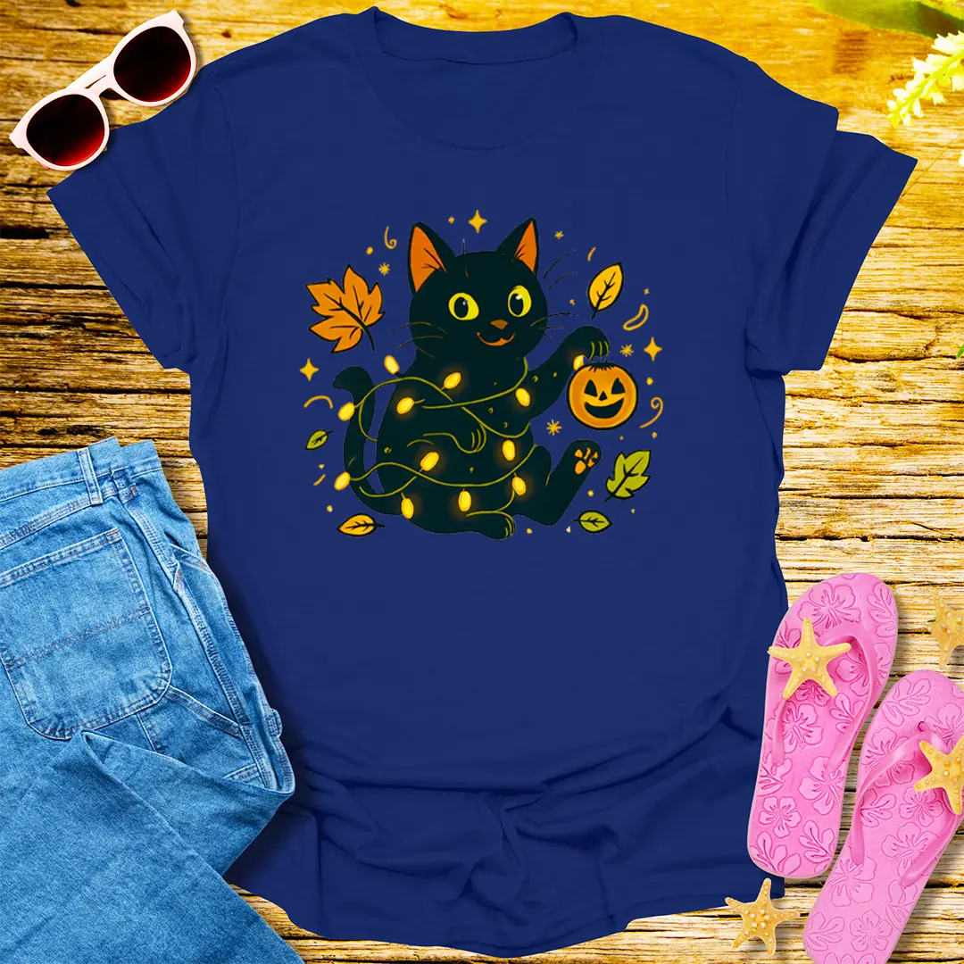Spooky Cute Cat T-Shirt - Navy