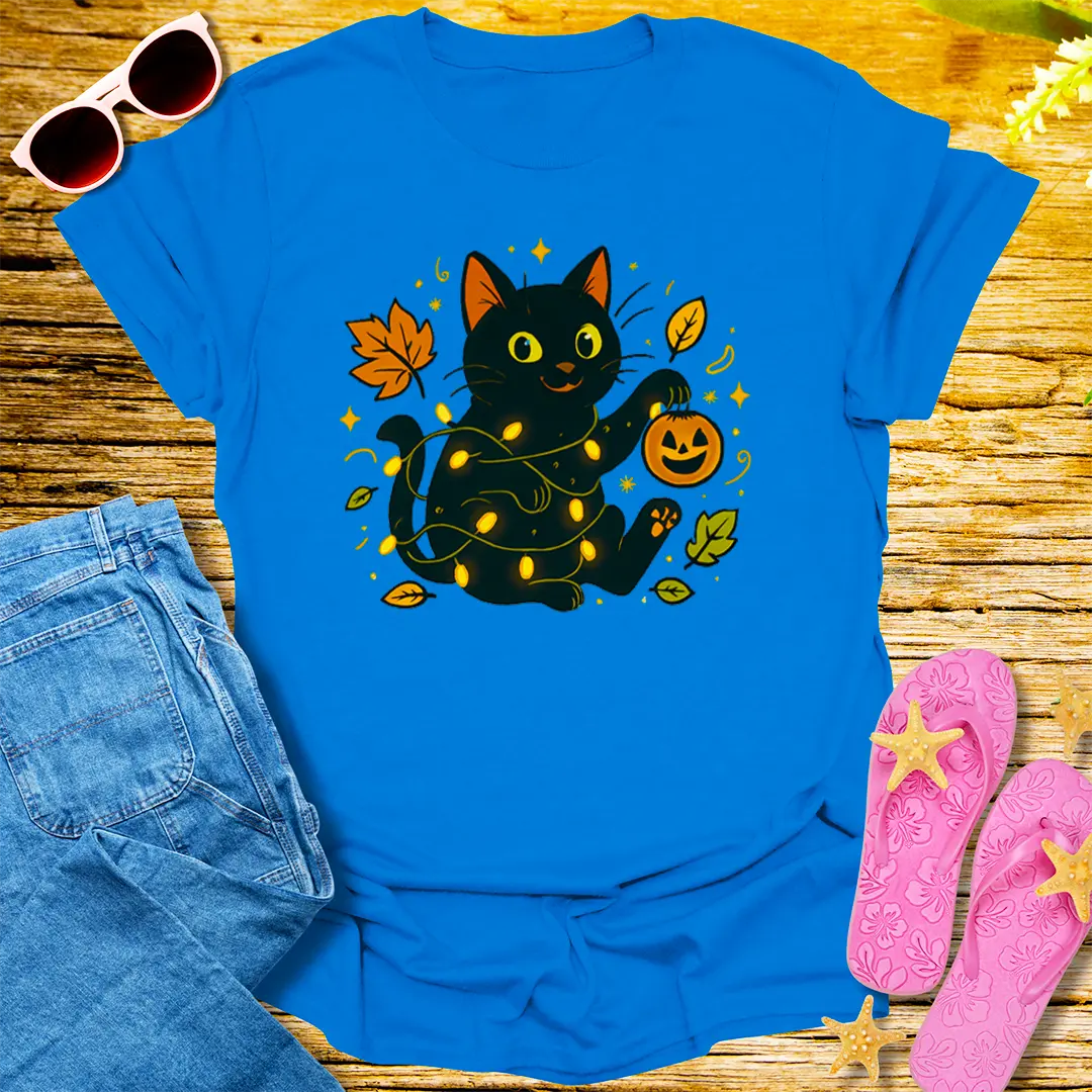 Spooky Cute Cat T-Shirt - Royal