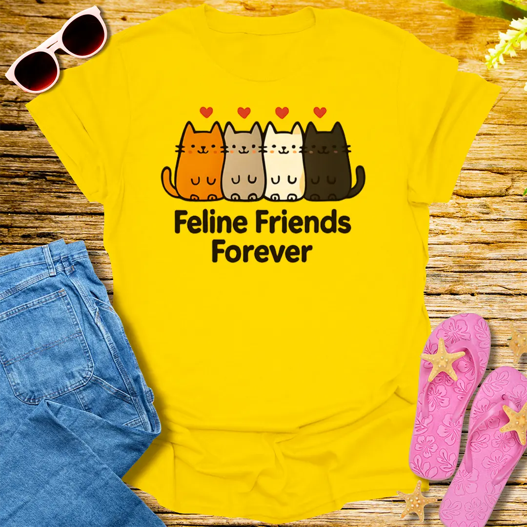 Feline Friends Forever T-Shirt - Daisy