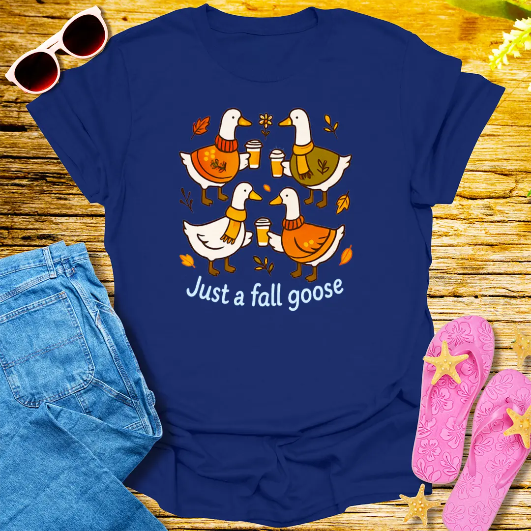 Just a Fall Goose T-Shirt - Navy