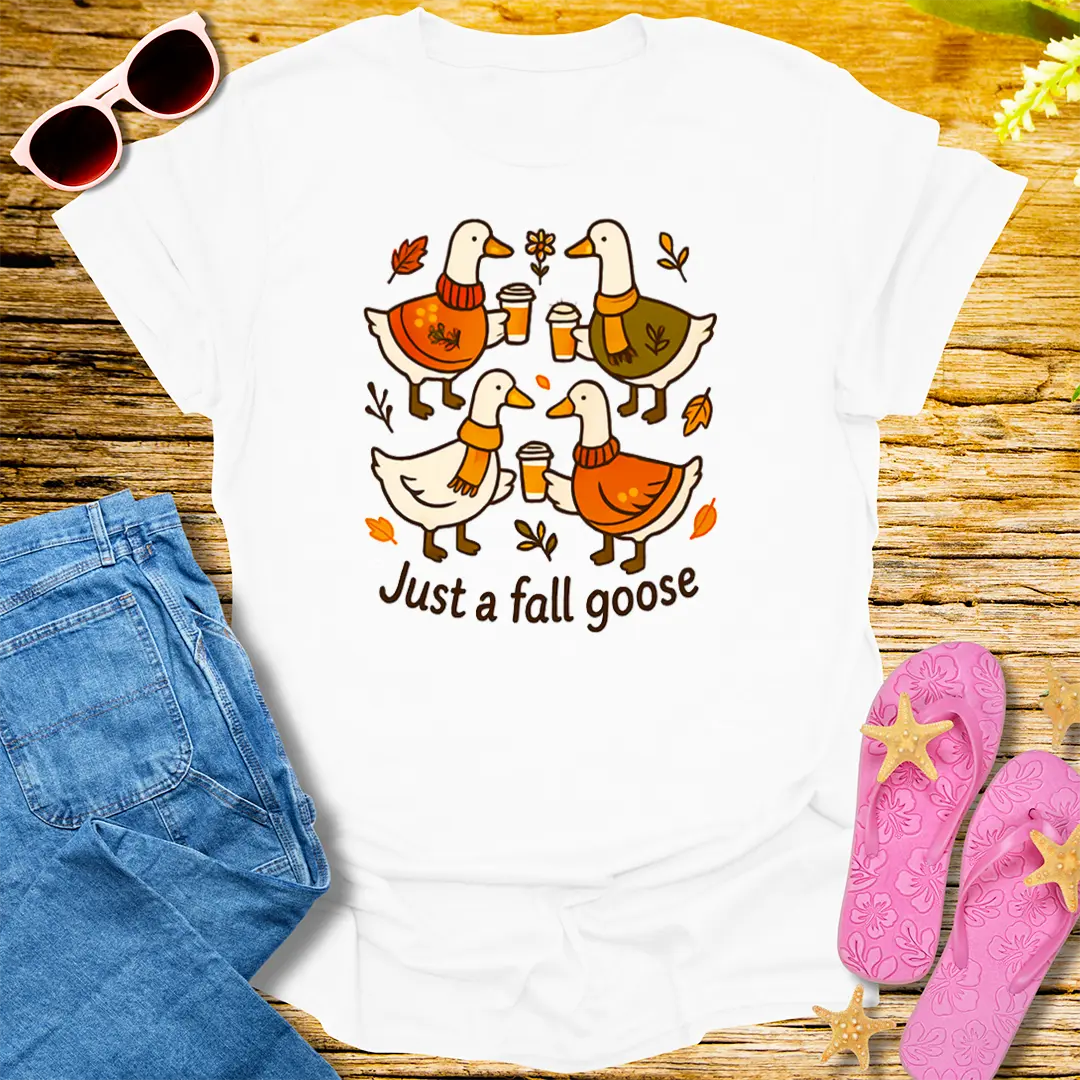 Just a Fall Goose T-Shirt - White