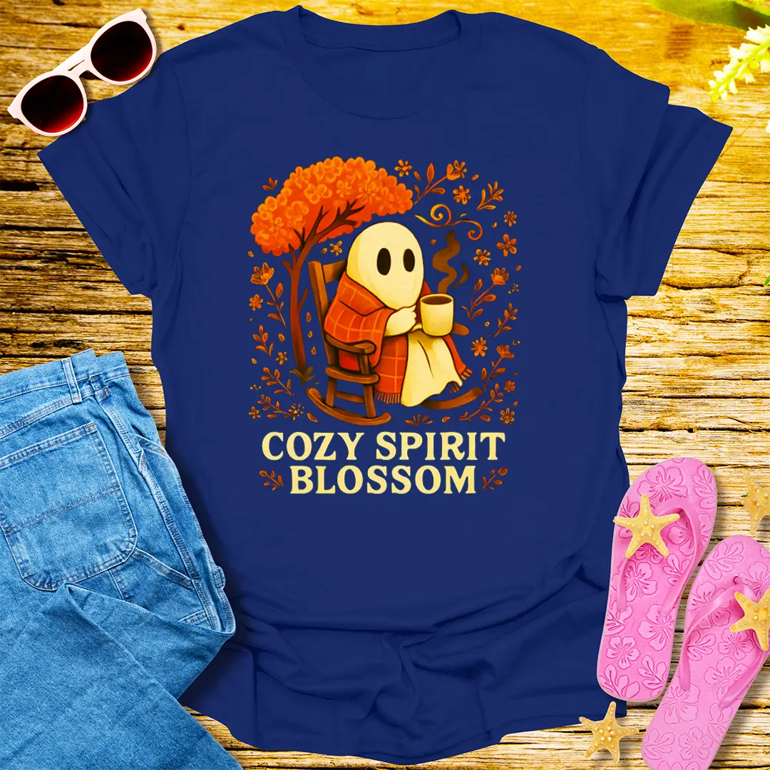 Cozy Spirit Blossom T-Shirt - Navy
