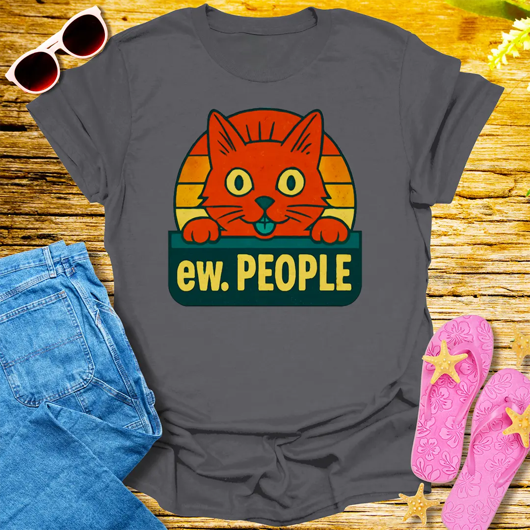 Ew People Cat T-Shirt - Charcoal