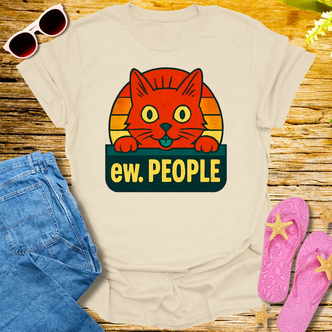 Ew People Cat T-Shirt - Natural