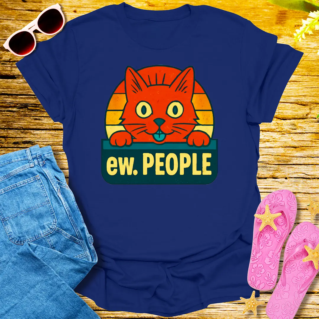 Ew People Cat T-Shirt - Navy