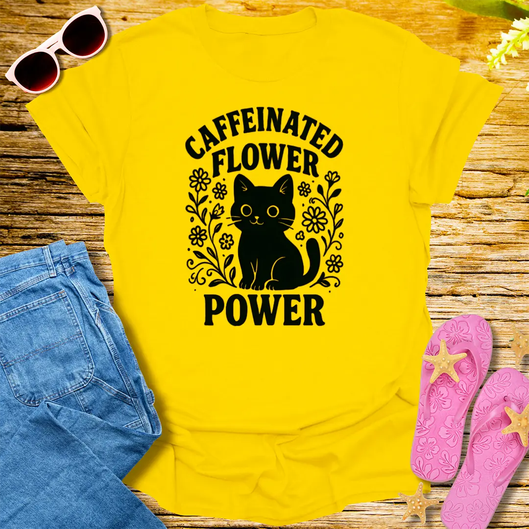 Caffeinated Flower Power T-Shirt - Daisy
